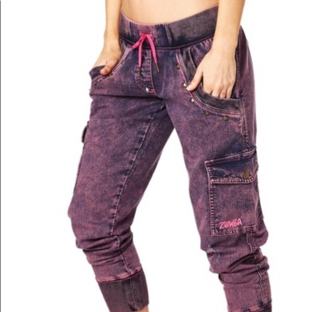 Zumba Get Wild Denim Pants Pink Medium